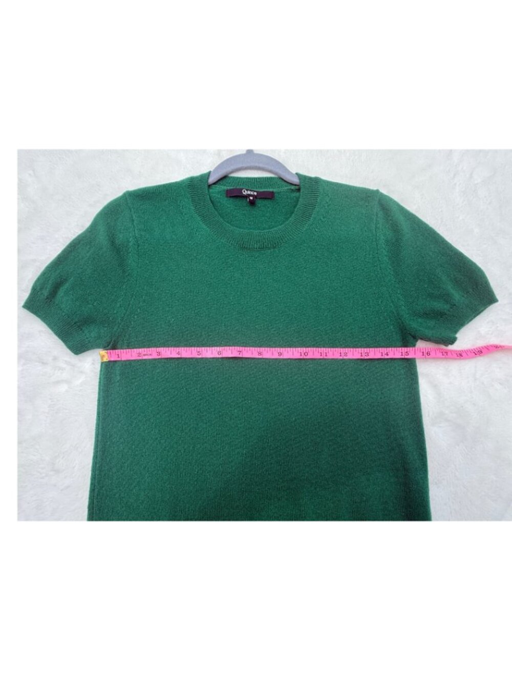 Quince 100% Cashmere Short Sleeve Sweater Tee Everglade Green Medium - Picture 6 of 6